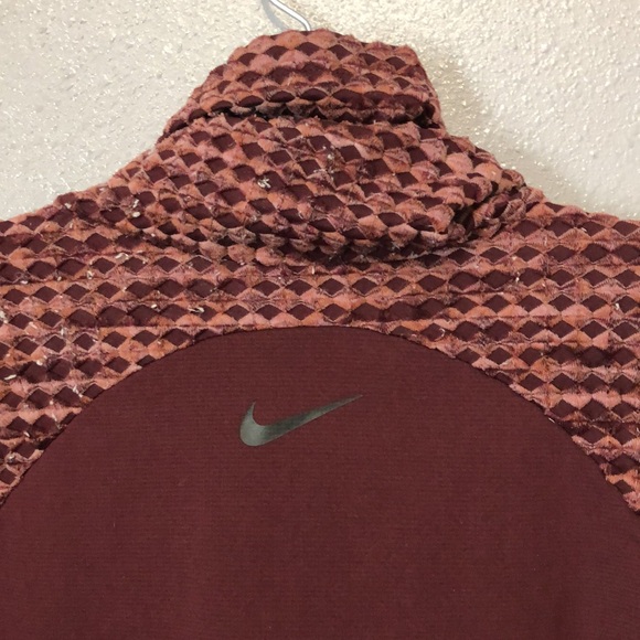 NIKE PRO HyperWarm Turtleneck Women’s Large Burgundy Long Sleeve TOP ONLY - Picture 9 of 15